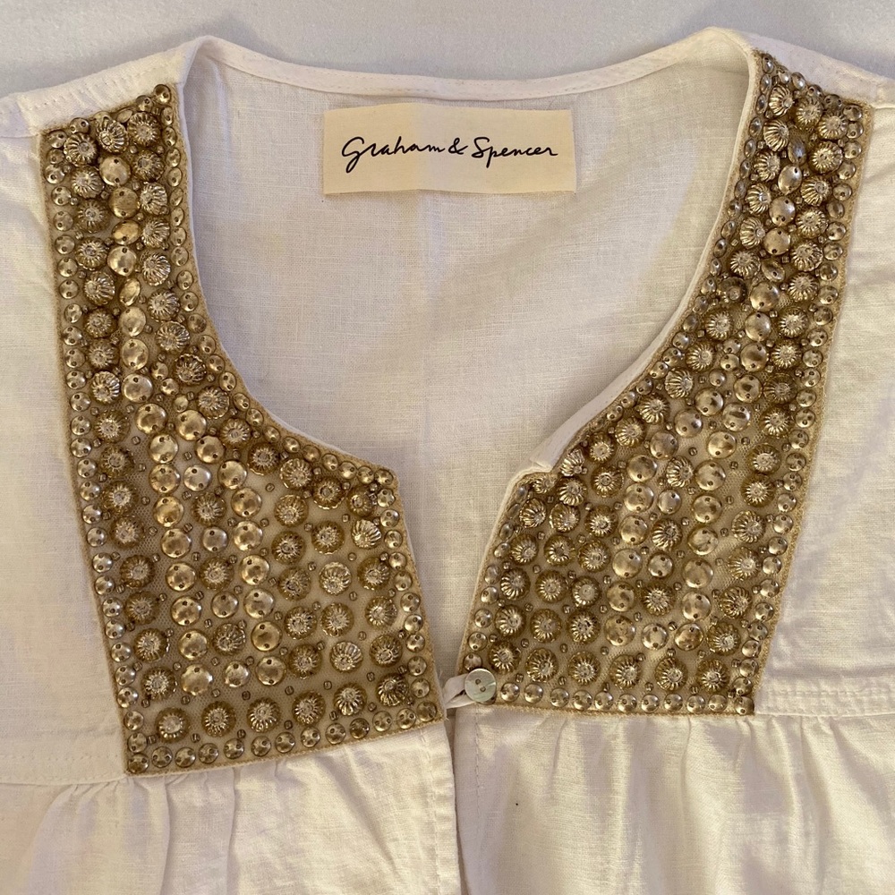 Graham & Spencer Embellished Woven Top